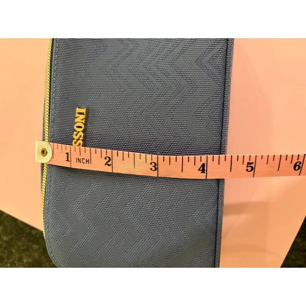 Missoni Blue Chevron Cosmetic Bag Pouch